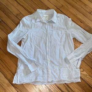 American Eagle Lace Pinstripe Button Down